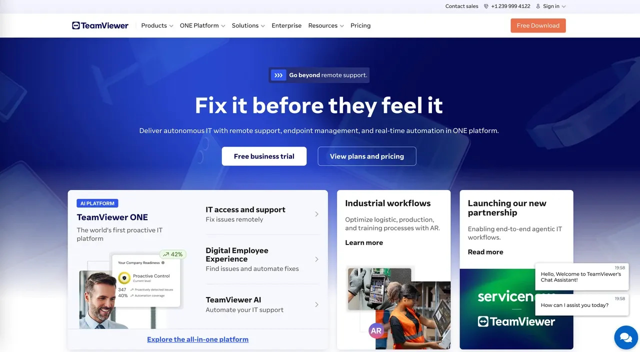 a screenshot of teamviewer website.webp