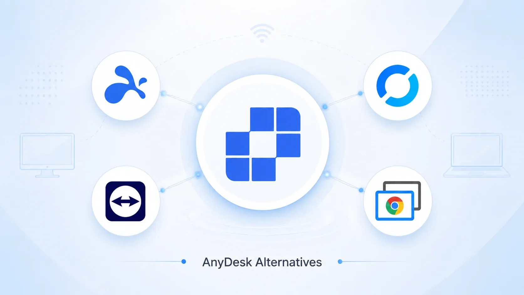 anydesk alternatives with five competitors logos