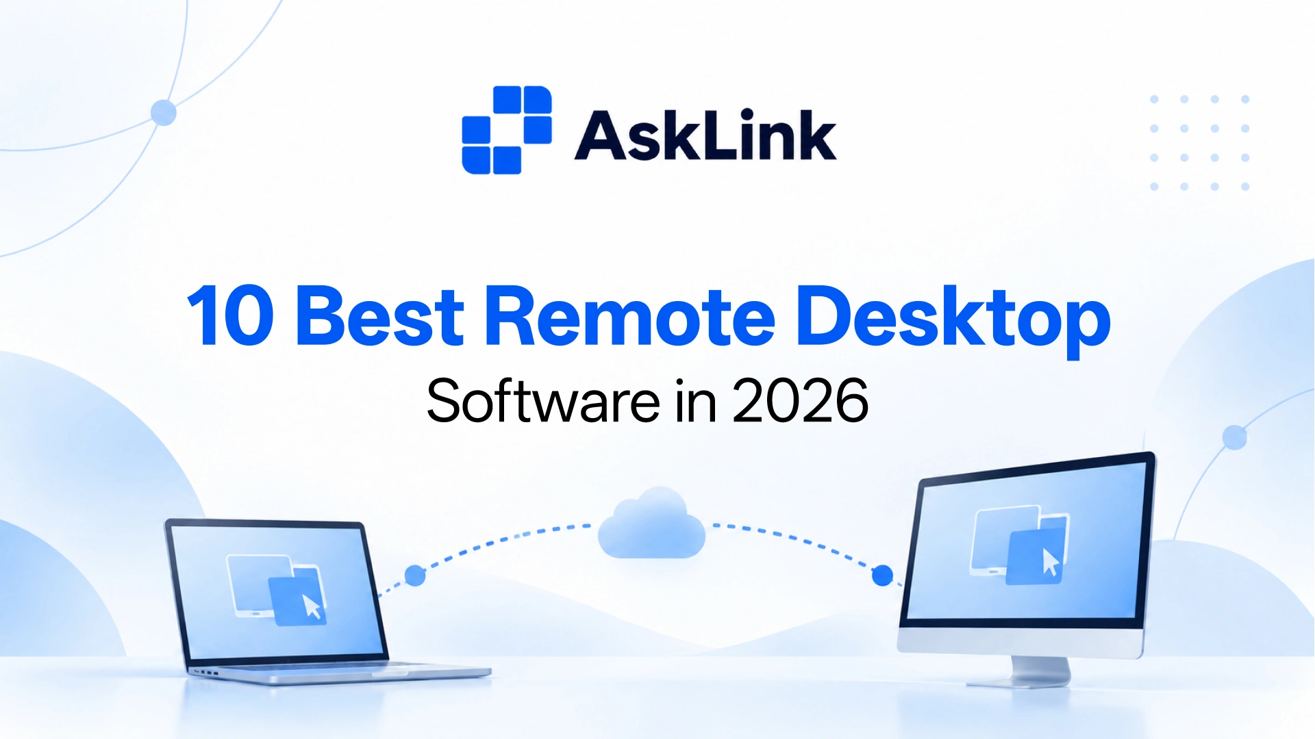 best remote desktop software cover image with asklink logo