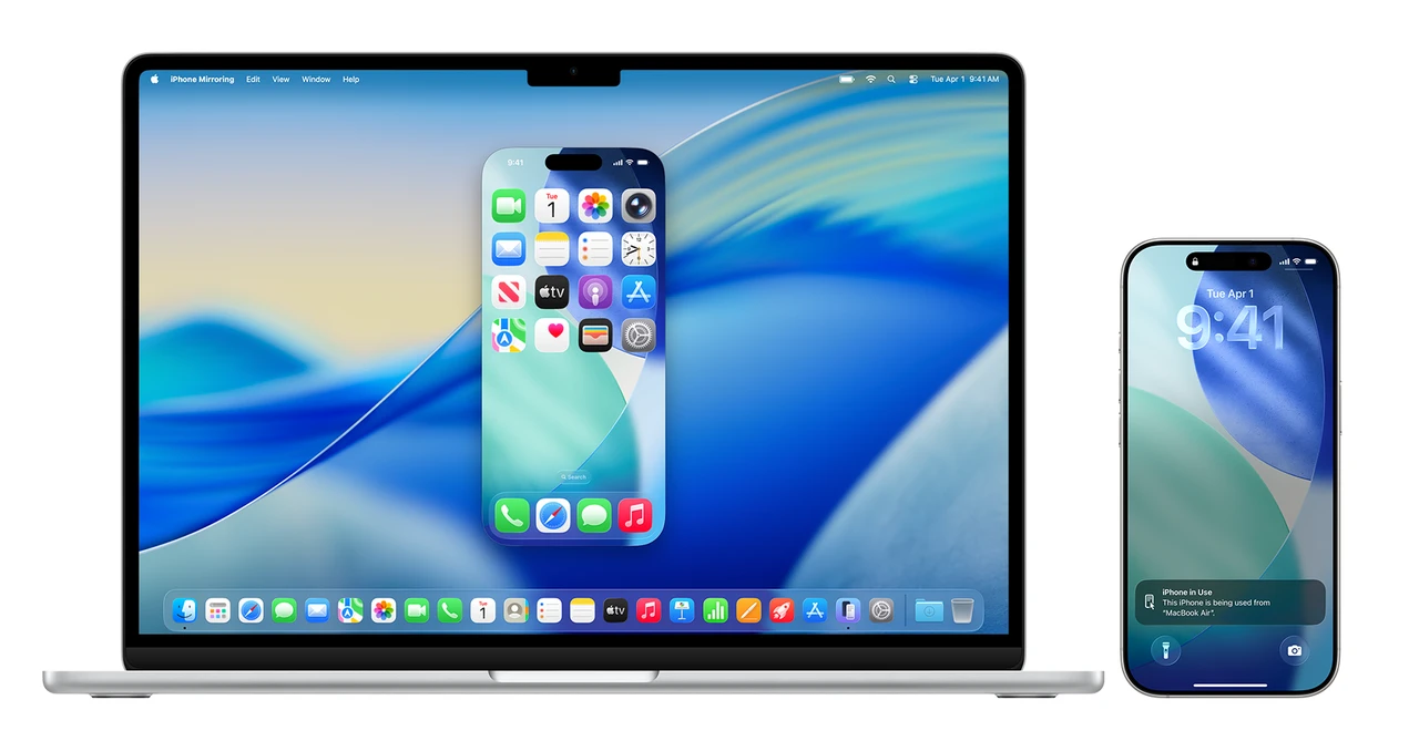 Duplicación de pantalla de iPhone mostrando la pantalla de un iPhone en un Mac